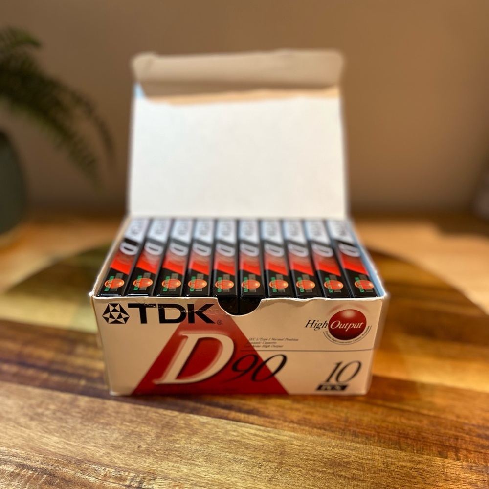 Vintage TDK D90 Cassette Tapes Factory Sealed High Output 90 Min - Box of 10